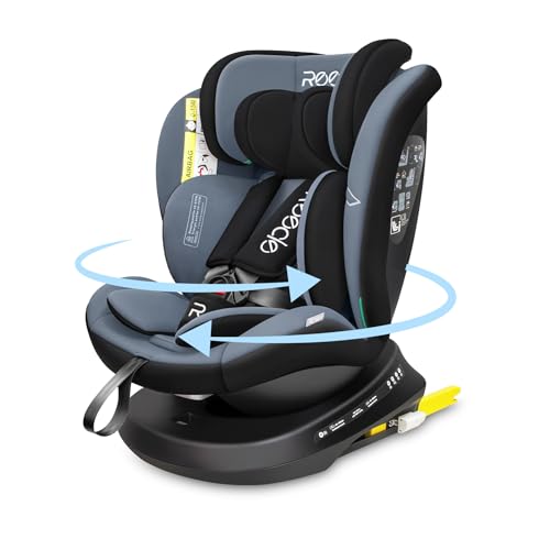 Reecle 360 Drehbar i-Size Kindersitz mit ISOFIX 40-150 cm (0-36 kg) Reboarder, ab Geburt -12 Jahre,...