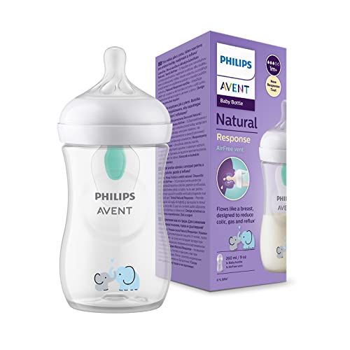 Philips Avent Natural Response Babyflaschen – Babyflaschen mit AirFree Ventil, 260 ml, BPA-frei,...