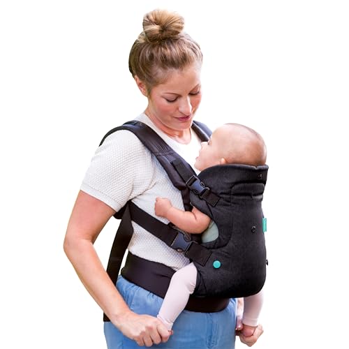 Infantino Flip 4-in-1 Trage mit waschbarem Lätzchen – Ergonomisch, umwandelbar, mit dem Gesicht...