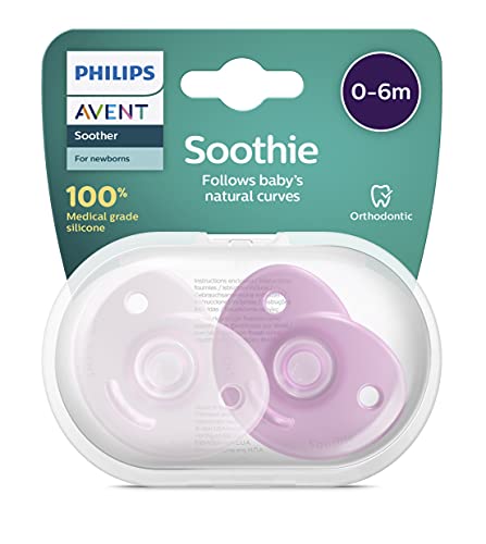 Philips Avent Soothie – BPA-freier Schnuller für Babys von 0 bis 6 Monaten, rosa/hellrosa (Modell...