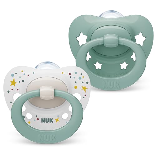 NUK Signature Babyschnuller | 0−6 Monate | Beruhigt 95 % der Babys | BPA-freie Silikonschnuller in...