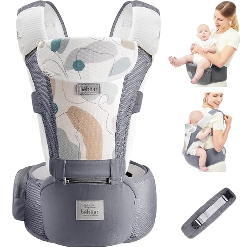 Bebear Babytrage,Bebamour Babytrage für 0-36 Monate, 3D Air Mesh Babytrage Rucksack für...